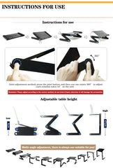 Adjustable Aluminum Laptop Desk Stand – Portable Ergonomic Lapdesk with Mouse Pad