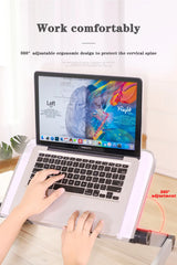 Adjustable Aluminum Laptop Desk Stand – Portable Ergonomic Lapdesk with Mouse Pad