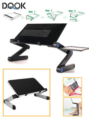Adjustable Aluminum Laptop Desk Stand – Portable Ergonomic Lapdesk with Mouse Pad