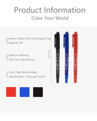 10PCS Double-Sided Waterproof Permanent Markers – Fine & Bold Tip for Versatile Writing