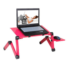 Adjustable Aluminum Laptop Desk Stand – Portable Ergonomic Lapdesk with Mouse Pad