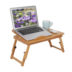 Adjustable Bamboo Bed Desk – Portable Lap Desk & Book Tray for Reading, Writing, and Laptop Use