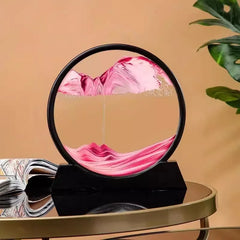 3D Moving Sand Art Picture – Round Glass Deep Sea Hourglass Quicksand Decor