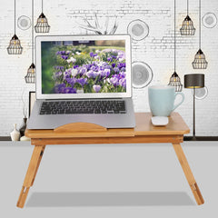 Adjustable Bamboo Bed Desk – Portable Lap Desk & Book Tray for Reading, Writing, and Laptop Use