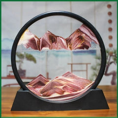 3D Moving Sand Art Picture – Round Glass Deep Sea Hourglass Quicksand Decor