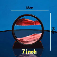 3D Moving Sand Art Picture – Round Glass Deep Sea Hourglass Quicksand Decor