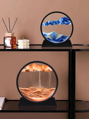 3D Moving Sand Art Picture – Round Glass Deep Sea Hourglass Quicksand Decor