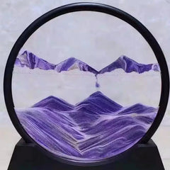 3D Moving Sand Art Picture – Round Glass Deep Sea Hourglass Quicksand Decor